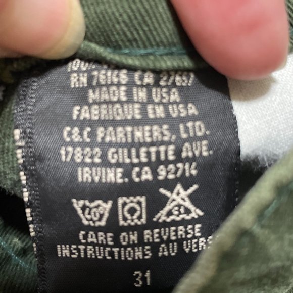 Redsand Mens Green Chino Cotton Pants 31x27 - Picture 8 of 9